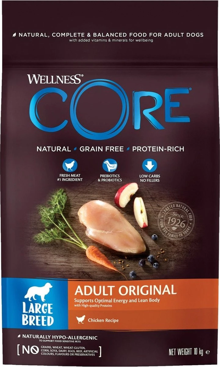 Wellness Core Grain Free Dog Large Breed Adult Kip - Hondenvoer - 10 Kg 5 Wellness Core Grain Free Dog Large Breed Adult Kip - Hondenvoer - 10 Kg - Afbeelding 3