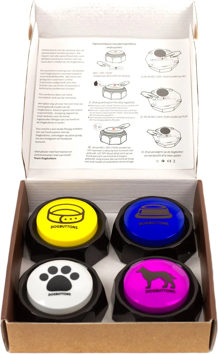 Dogbuttons® – PETIFY PREMIUM Praatknoppen –4 Stuks - Praatknop – Hond – Opneembare Knoppen – Hond Praten – Hondentraining – Praatknoppen – Dog Button – Hondenknop – Huisdier – Honden Speelgoed Intelligentie – Praten Met Hond – Laat Uw Hond Spreken! 8 Dogbuttons® – PETIFY PREMIUM Praatknoppen –4 Stuks - Praatknop – Hond – Opneembare Knoppen – Hond Praten – Hondentraining – Praatknoppen – Dog Button – Hondenknop – Huisdier – Honden Speelgoed Intelligentie – Praten Met Hond – Laat Uw Hond Spreken! - Afbeelding 6