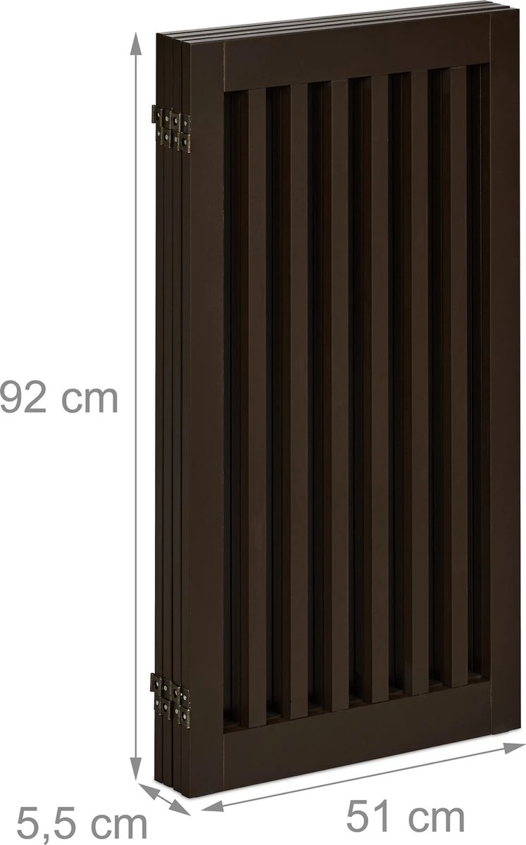Relaxdays Veiligheidshekje Hout - 92 Cm Hoog - Hondenhek - Inklapbaar - Bruin - 3 Panelen 4 Relaxdays Veiligheidshekje Hout - 92 Cm Hoog - Hondenhek - Inklapbaar - Bruin - 3 Panelen - Afbeelding 2