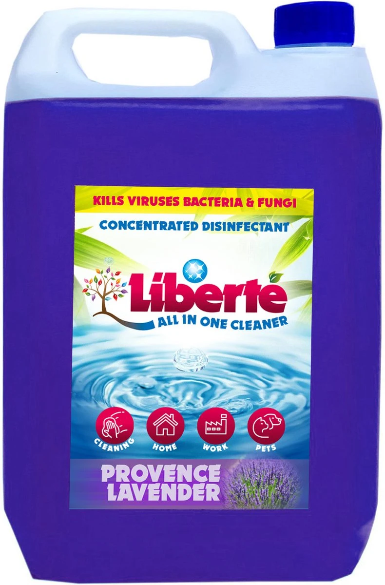 Geurverwijderaar - Liberté All In One Cleaner - Desinfectie - Dieren - Huis - Auto - Kantoor - Schoonmaakmiddel - 5L - Provence Lavender 3 Geurverwijderaar - Liberté All In One Cleaner - Desinfectie - Dieren - Huis - Auto - Kantoor - Schoonmaakmiddel - 5L - Provence Lavender