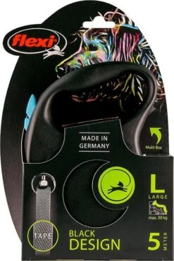 Hondenriem - Looplijn - FLEXI Rollijn BLACK DESIGN TAPE - L - ZWART/BLAUW - 5 Meter 7 Hondenriem - Looplijn - FLEXI Rollijn BLACK DESIGN TAPE - L - ZWART/BLAUW - 5 Meter -Merkloos Winkel 802x1200 4