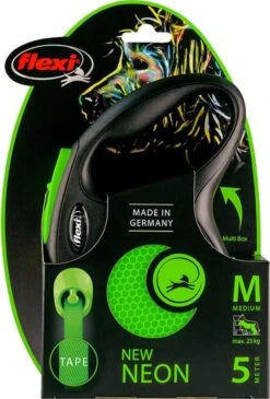 Flexi New Neon Tape - Hondenriem - Zwart/Groen - M - 5 M - (<25 Kg) -Merkloos Winkel 812x1200 3