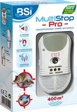 BSI - Multistop Pro - Ongedierteverjager Met 3-voudige Werking: Ultrasoon + Elektromagnetisch + Ioniserend - Ongediertebestrijding - Onhoorbaar Voor Mens - Bereik Tot 300 M² -Merkloos Winkel 826x1200 1