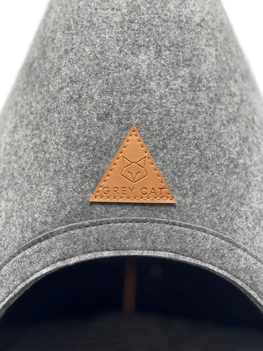 Grey Cat® - Kattenmand - Tipi Kattentent + Kussen - Vilt – Donkergrijs - Ø 57 Cm X 60 Cm 9 Grey Cat® - Kattenmand - Tipi Kattentent + Kussen - Vilt – Donkergrijs - Ø 57 Cm X 60 Cm - Afbeelding 7