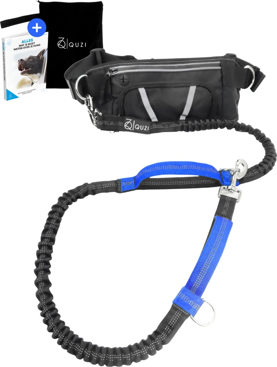 Canicross Looplijn Hond Met Heupriem Voor Hardlopen - Elastische Handsfree Hondenriem - Honden Trainingslijn - 150/200cm - Blauw 2 Canicross Looplijn Hond Met Heupriem Voor Hardlopen - Elastische Handsfree Hondenriem - Honden Trainingslijn - 150/200cm - Blauw