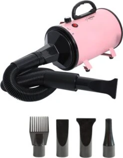 Forgoods Professionele Hondenfohn - Waterblazer Voor Honden - Hondenfohn Met 4 Opzetstukken - 2800W Verstelbaar Vermogen - Roze