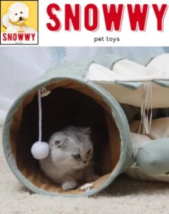 SNOWWY - Kattentunnel Met Kattenmand In één - Origineel En Uniek Design - Kattenhuis - Kattenhuis - Kat Kussen - Kattenbed - Matcha Groen -Merkloos Winkel 947x1200 3
