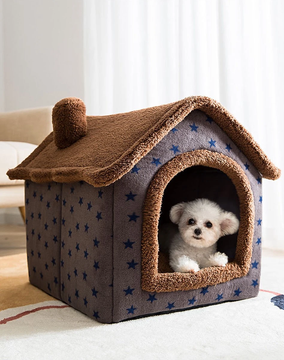 Château Animaux® Hondenhuis - Kattenhuis - 50 X 40x 46 Cm - Dierenhuis - Kattenhok - Hondentent - Hondenhuisjes Voor Binnen - Bruin 6 Château Animaux® Hondenhuis - Kattenhuis - 50 X 40x 46 Cm - Dierenhuis - Kattenhok - Hondentent - Hondenhuisjes Voor Binnen - Bruin - Afbeelding 4