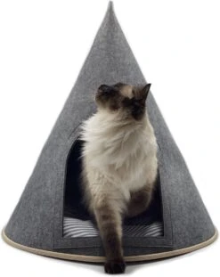 Grey Cat® - Kattenmand - Tipi Kattentent + Kussen - Vilt – Donkergrijs - Ø 57 Cm X 60 Cm 13 Grey Cat® - Kattenmand - Tipi Kattentent + Kussen - Vilt – Donkergrijs - Ø 57 Cm X 60 Cm -Merkloos Winkel 952x1200 2