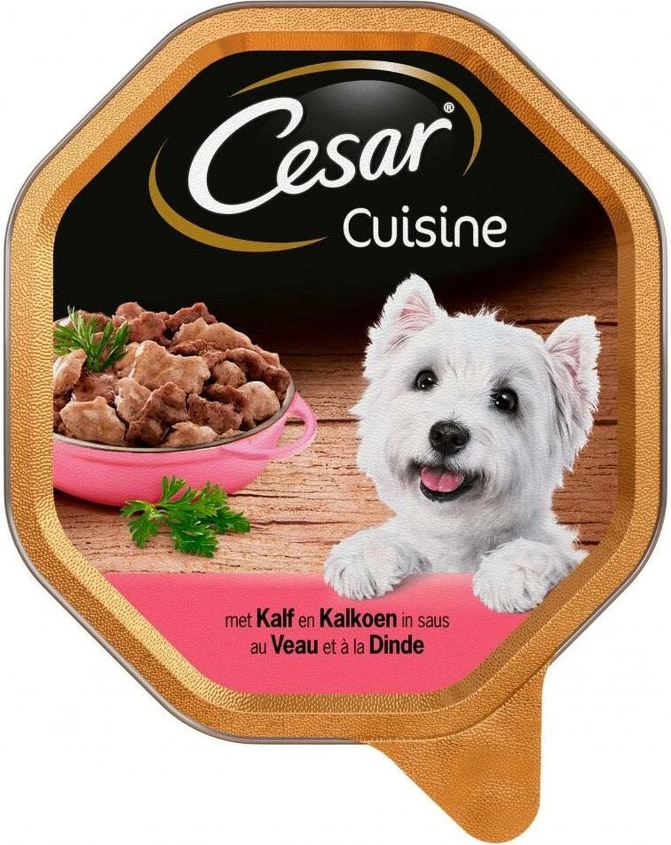 Cesar Cuisine Honden Natvoer - Kalf & Kalkoen In Saus - 14 X 150 Gr 5 Cesar Cuisine Honden Natvoer - Kalf & Kalkoen In Saus - 14 X 150 Gr - Afbeelding 3