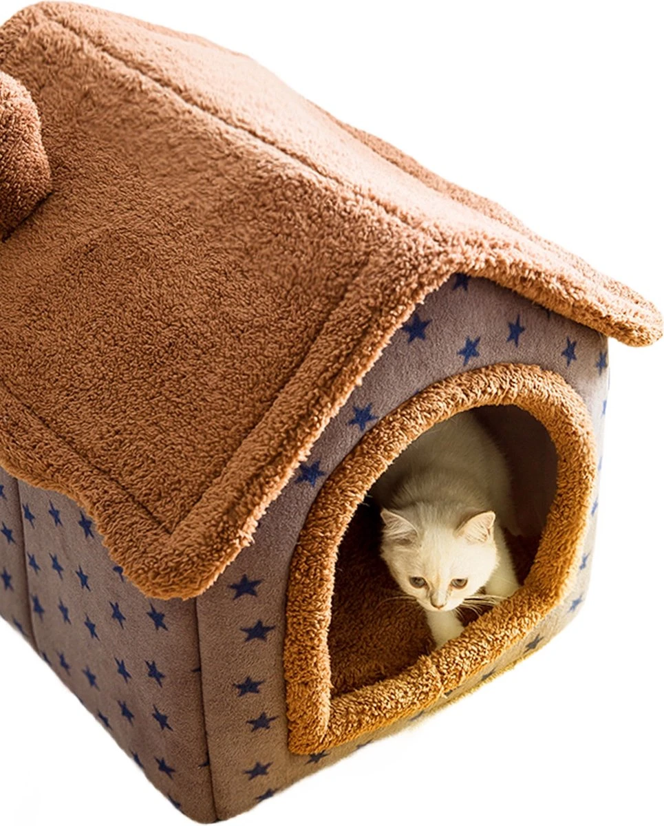 Château Animaux® Hondenhuis - Kattenhuis - 50 X 40x 46 Cm - Dierenhuis - Kattenhok - Hondentent - Hondenhuisjes Voor Binnen - Bruin 7 Château Animaux® Hondenhuis - Kattenhuis - 50 X 40x 46 Cm - Dierenhuis - Kattenhok - Hondentent - Hondenhuisjes Voor Binnen - Bruin - Afbeelding 5