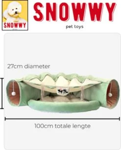 SNOWWY - Kattentunnel Met Kattenmand In één - Origineel En Uniek Design - Kattenhuis - Kattenhuis - Kat Kussen - Kattenbed - Matcha Groen -Merkloos Winkel 968x1200 1